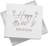 40th Birthday White Photo Album Gift For Her Or Him With Present Design Pack of 5 Wholesale Trade
